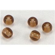 Tiffany Round Smokey Topaz Transparent 4mm ea