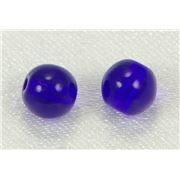 Czech Glass Druk Round Cobalt Transparent 6mm ea