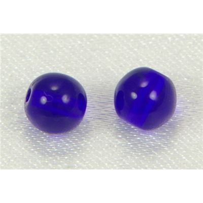 Czech Glass Druk Round Cobalt Transparent 6mm ea