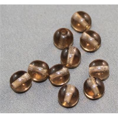 Tiffany Round Smokey Topaz Transparent 6mm ea