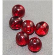 Tiffany Round Siam/Ruby Transparent 8mm ea