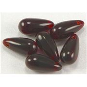 Czech Glass Drop Garnet Transparent 10x6mm ea