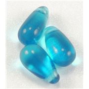 Czech Glass Drop Turquoise Transparent 10x6mm ea