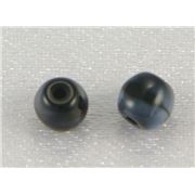 Glass Round Jet/White Opaque 4mm ea