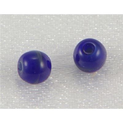 Glass Round Lapis Opaque 4mm ea