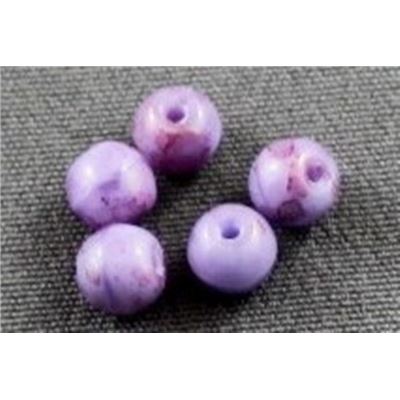 Glass Round Violet Opaque 4mm ea