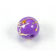 Party Beads Purple with Gold Accent  6mm ea
