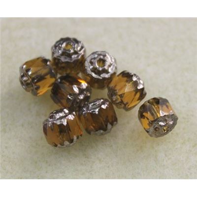 Antique Octagonal Silver Topaz Transparent 6mm ea