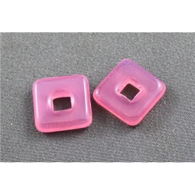 Glass Square Pink Opaque 12mm ea