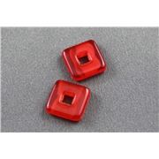 Glass Square Orange Transparent 12mm ea