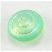 Czech Cinnamon Bun Bead Lime AB 14mm ea