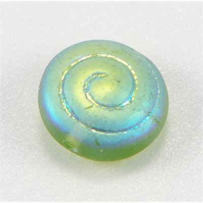 Czech Cinnamon Bun Bead Olive AB 14mm ea