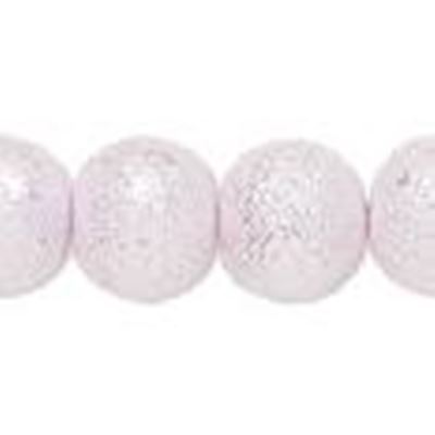 Glass Pearl Textured Lilac 14mm ea