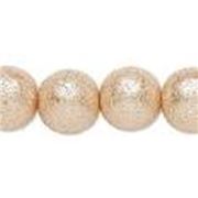 Glass Pearl Textured Champagne 14mm ea