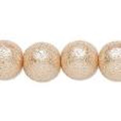 Glass Pearl Textured Champagne 14mm ea