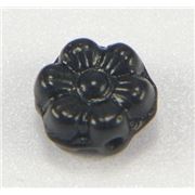 Flower Beads Jet Opaque 8mm ea