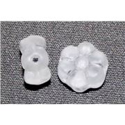 Flower Beads Clear Frost 8mm ea