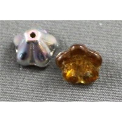 Glass Bell Flower Topaz AB 8mm ea