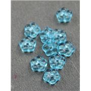 Flat Flower Aqua Transparent 5mm ea