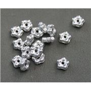 Flat Flower Silver 5mm ea