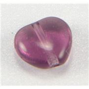 Glass Heart Amethyst Transparent 8mm ea