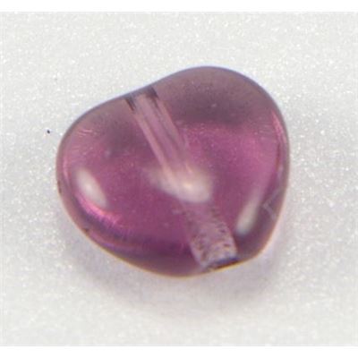 Glass Heart Amethyst Transparent 8mm ea