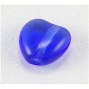 Glass Heart Dark Sapphire Transparent 8mm ea