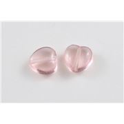 Glass Heart Pink Transparent 8mm ea