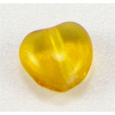 Glass Heart Topaz Transparent 8mm ea