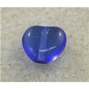 Glass Heart Dark Sapphire Transparent 8mm ea