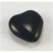 Glass Heart Jet Opaque 12mm ea