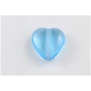 Glass Heart Aqua   Transparent 12mm ea