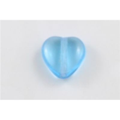 Glass Heart Aqua   Transparent 12mm ea