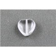 Glass Heart Crystal Transparent 12mm ea