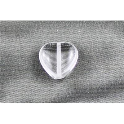 Glass Heart Crystal Transparent 12mm ea