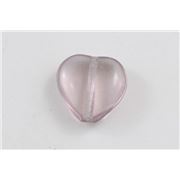 Glass Heart Light Amethyst Transparent 12mm ea