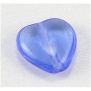 Glass Heart Light Sapphire Transparent 12mm ea