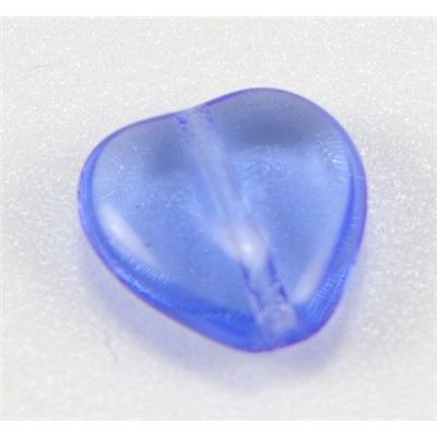 Glass Heart Light Sapphire Transparent 12mm ea