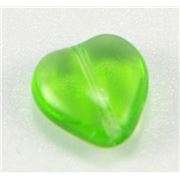 Glass Heart Peridot Transparent 12mm ea