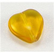 Glass Heart Topaz Transparent 12mm ea