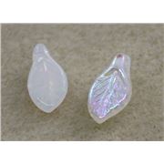 Mini Leaf Milky White AB 6x11mm ea