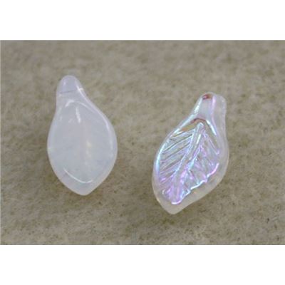 Mini Leaf Milky White AB 6x11mm ea
