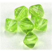 Bicone Lime Transparent 6mm ea