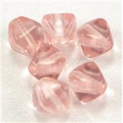 Bicone Rose Transparent 6mm ea