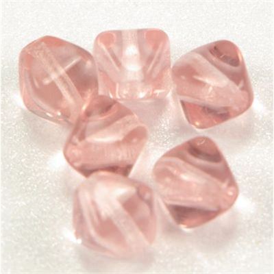 Bicone Rose Transparent 6mm ea