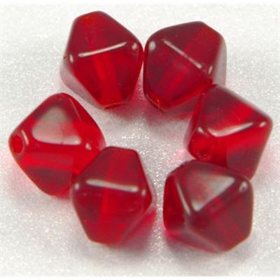 Bicone Siam Transparent 6mm ea