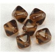 Bicone Smokey Topaz Transparent 6mm ea