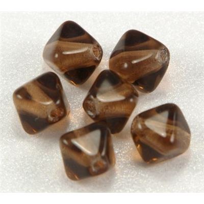 Bicone Smokey Topaz Transparent 6mm ea