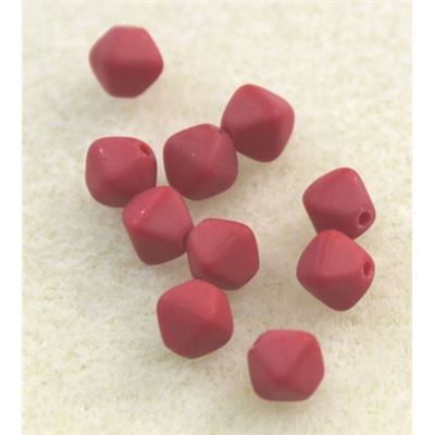 Bicone Red Matte  6mm ea