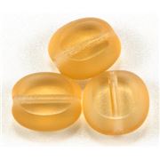 Czech Oval Window  Beads Amber Transparent 10x9mm ea